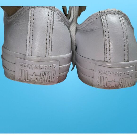 Converse All Star Oxford White Leather Chuck Taylor Low Rise Sneaker W 5.5 - Picture 3 of 8
